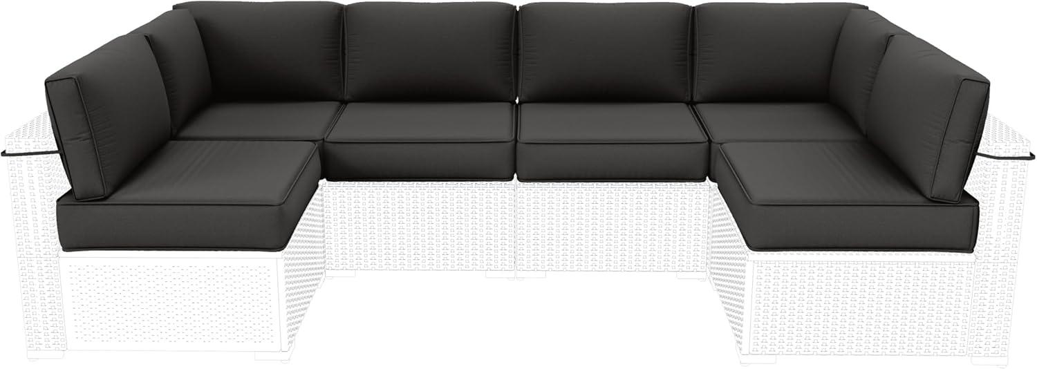 Kimunuk 14 Piece Outdoor Furniture Replacement Cushions, 5" Foam Foam High-Density, Fits 6-Seat Sectional Rattan Conversation Set, Patio Water-Resistant Sofa Cushions, Light Grey
