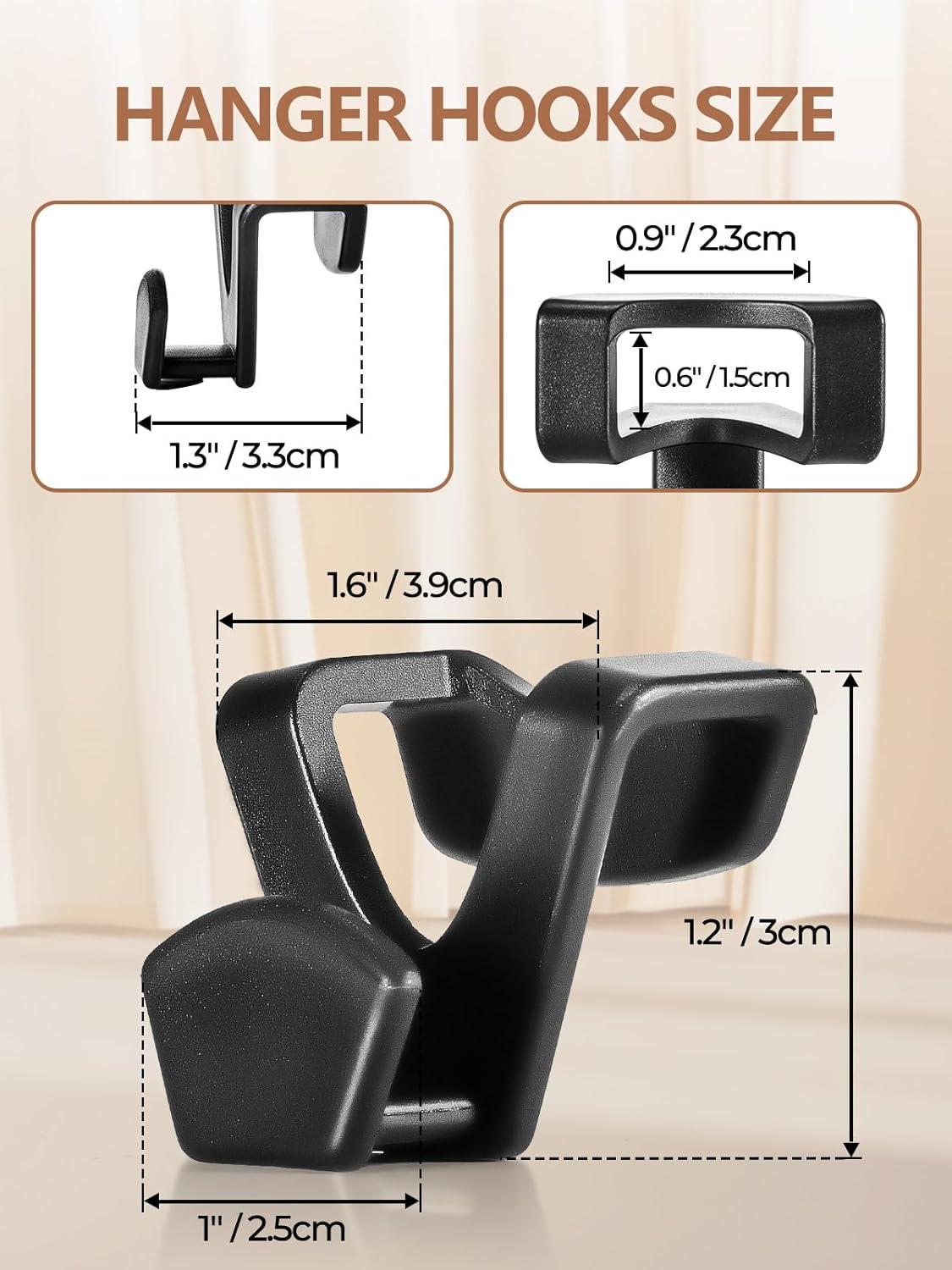 HOUSE DAY Space Saving Hanger Hooks Connector Black 60 Pack
