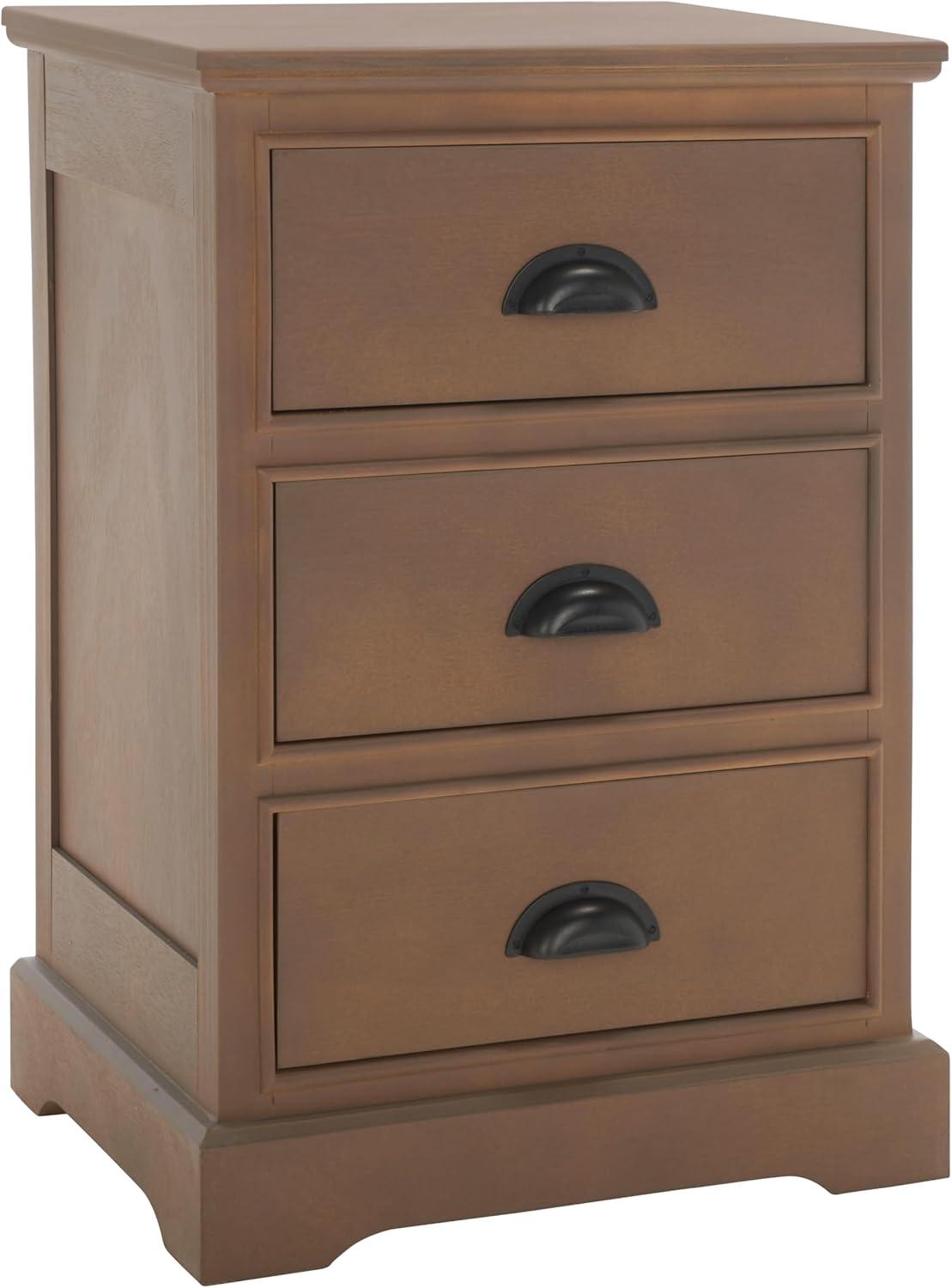 Griffin 3 Drawer Side Table - AMH5717 - Sepia - Safavieh Couture