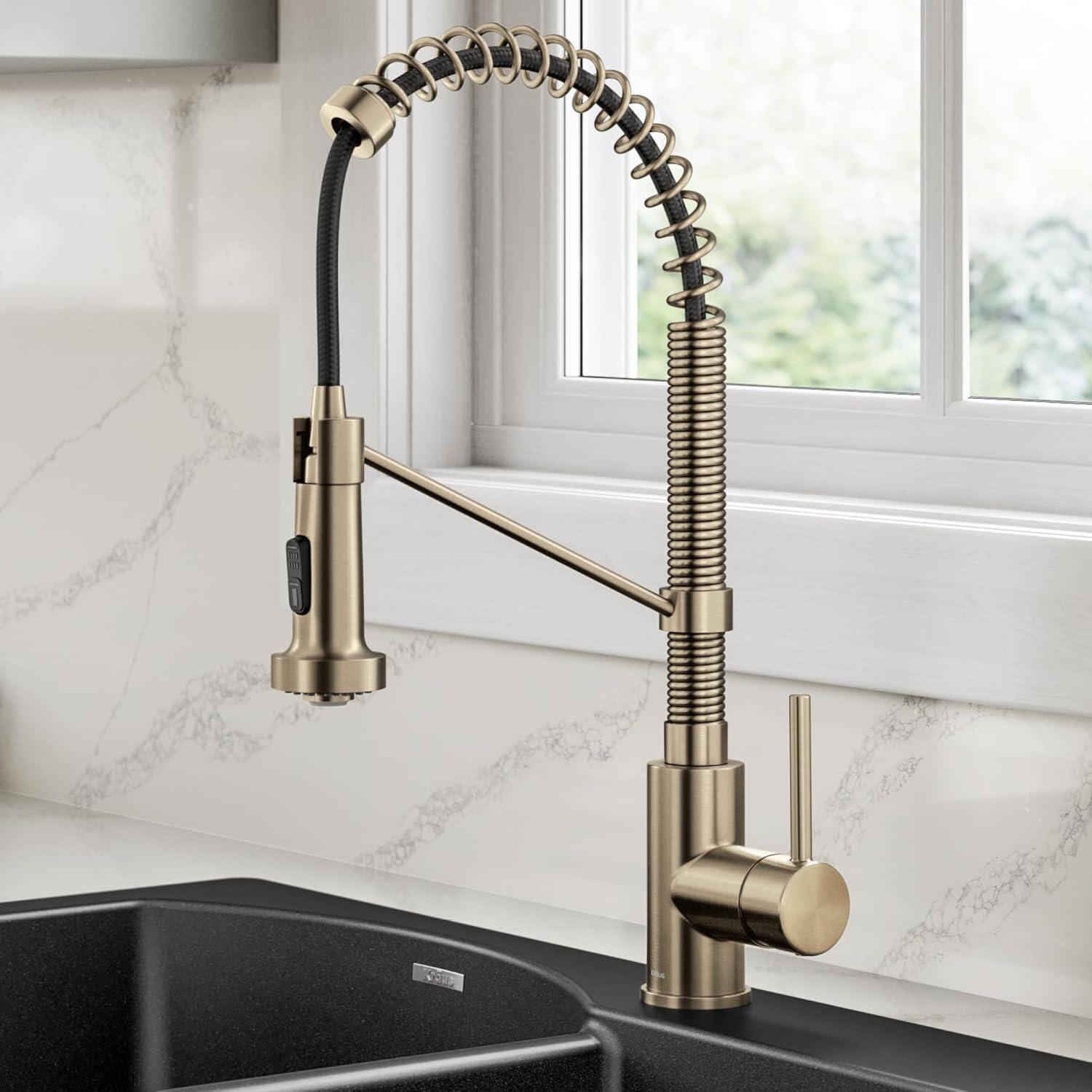 KRAUS Bolden Commercial Style 2-Function Single Handle Pull Down Kitchen Faucet