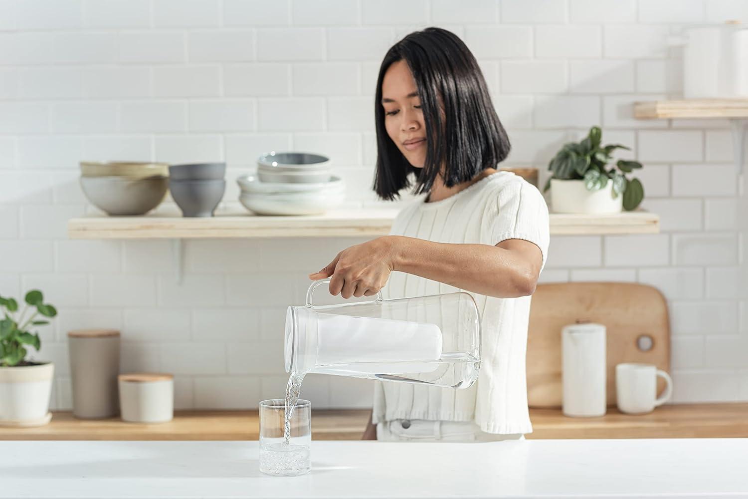 LifeStraw Home 10-Cup Water Filter Pitcher - White: BPA-Free, Filters Lead & Bacteria, Easy-Fill Lid, 1-Year Warranty