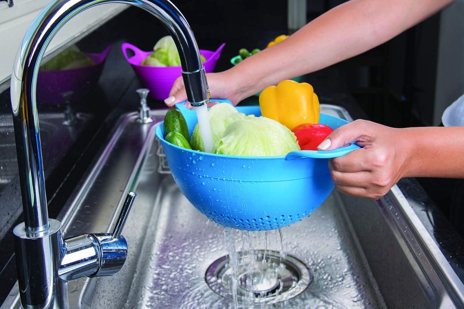 Plastic Strainer Colanders Set (3 Pack) (Red)