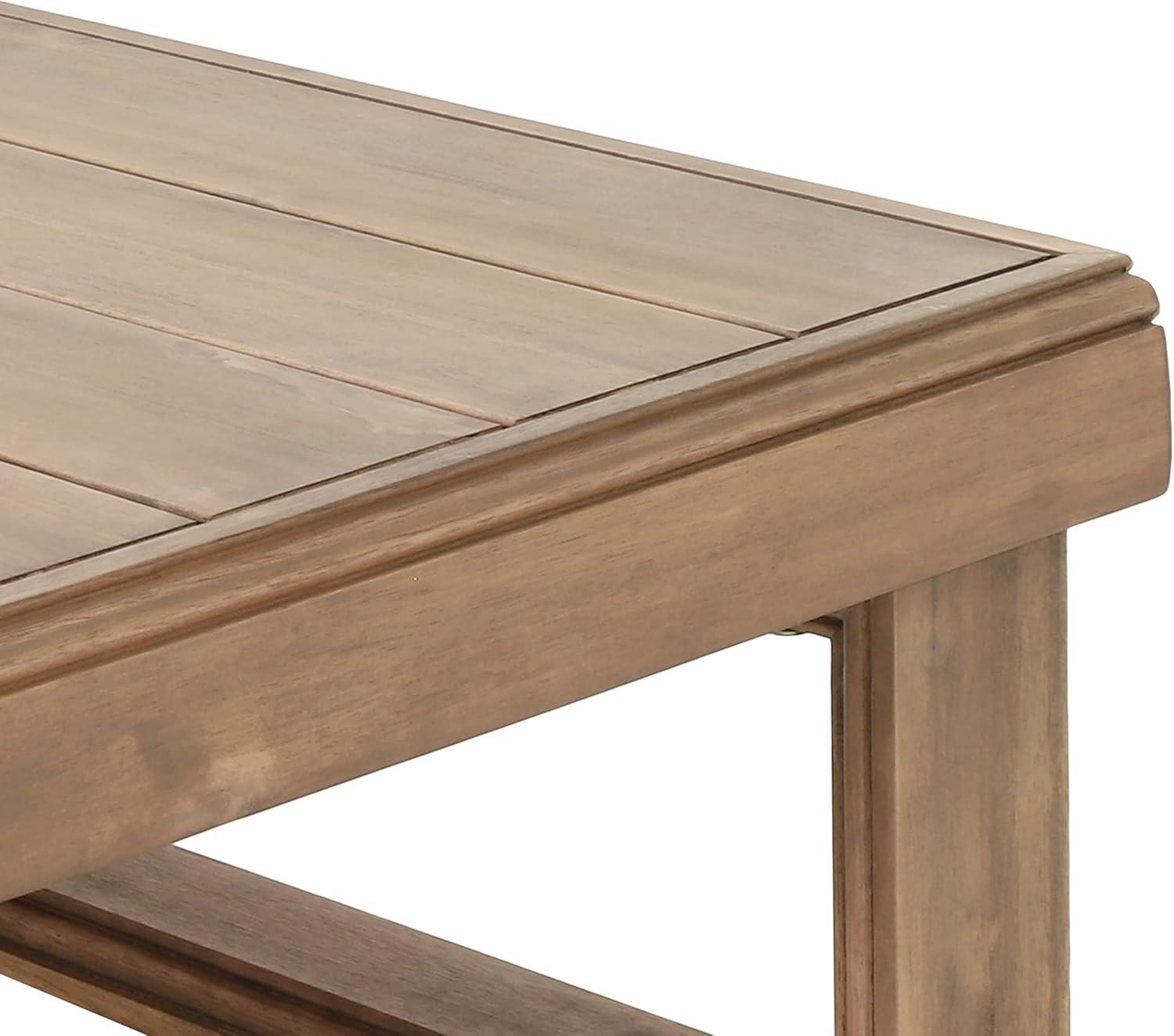 Westchester Outdoor Acacia Wood Square Coffee Table Brown Wash - Christopher Knight Home: Rustic Style, Water-Resistant