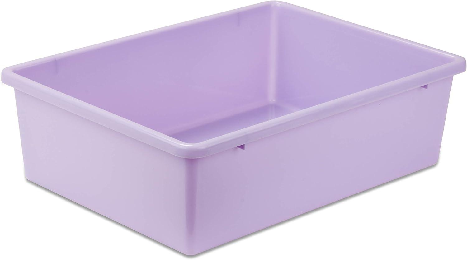 Honey-Can-Do Plastic Lightweight Large Plastic Bin, Light Purple