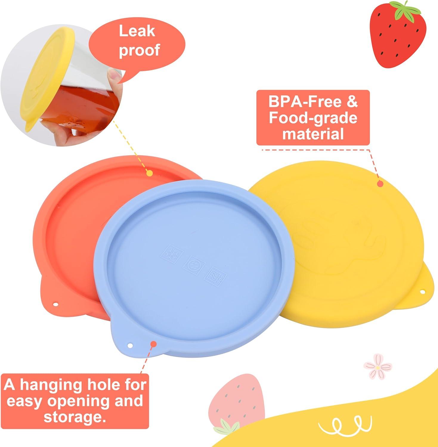 100mm Silicone Lids for Weck Jars，6 Pack Reusable Silicone Covers Replacement Lids for Weck Jars, Microwave & Dishwasher Safe, Fits Models 738, 739, 740, 741, 742, 743, 744, 745, 748, 974