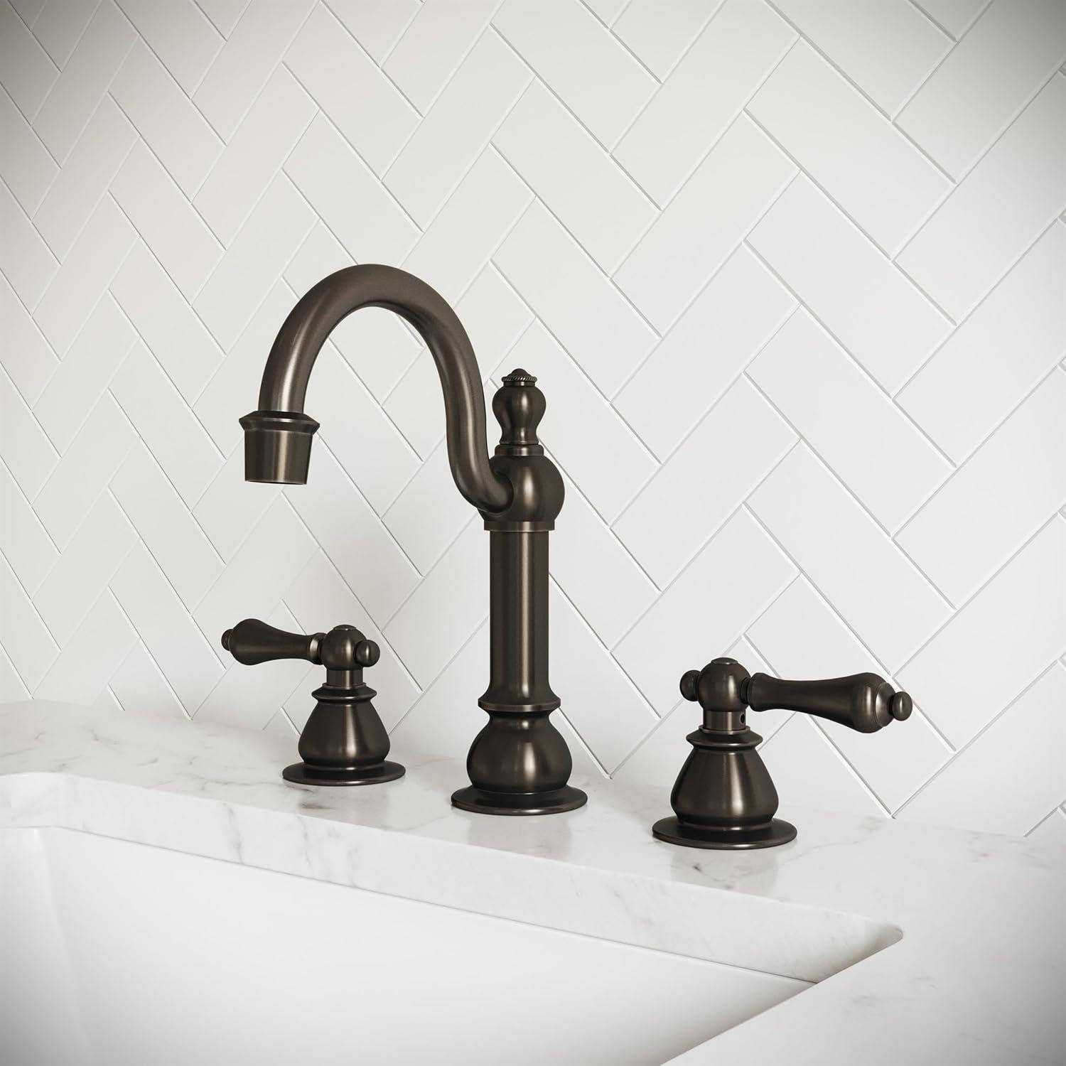 Vintage Widespread 2-handle Bathroom Faucet with Drain Assembly