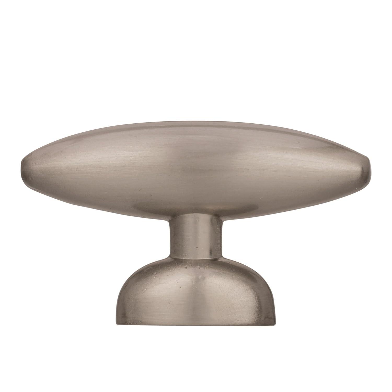 Satin Nickel Oval T-Handle Cabinet Knob with Mounting Hardware