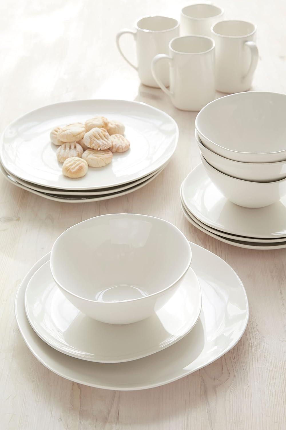 Creamy White Ceramic 4 Piece Place Setting