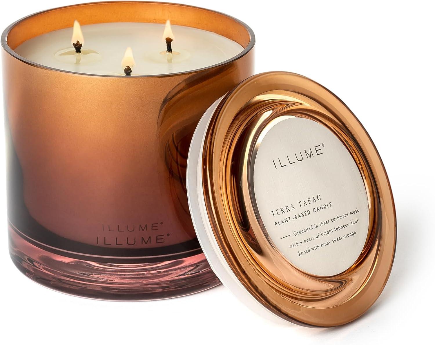 ILLUME Beautifully Done Essentials Terra Tabac Statement Glass Scented Candle