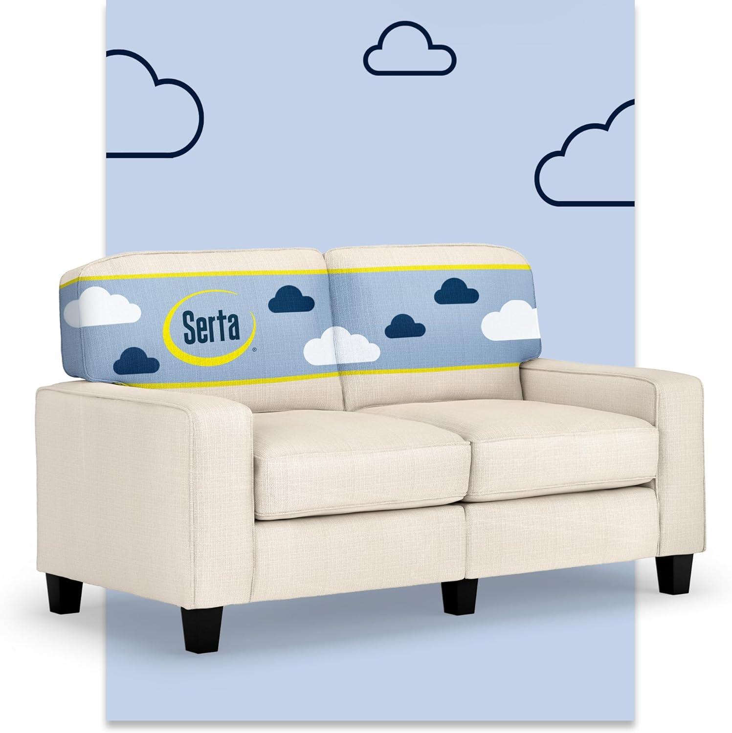 Serta Palisades 61" Track Arm Sofa, Easy Care Fabric, Soft Pillow Back, Pocket Coil Seat Cushions