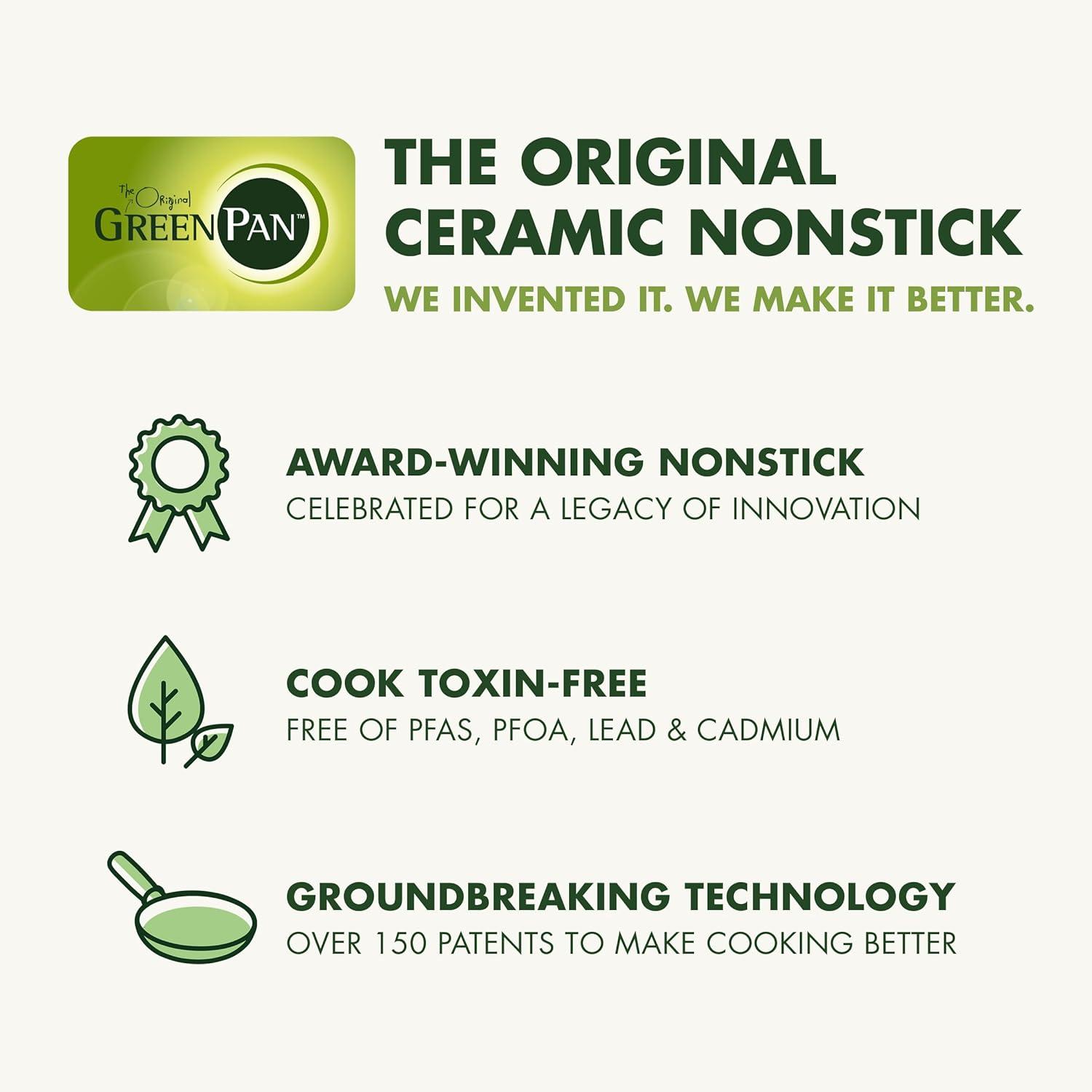 GreenPan Nova Ceramic Nonstick 10-Piece Cookware Set | Cream