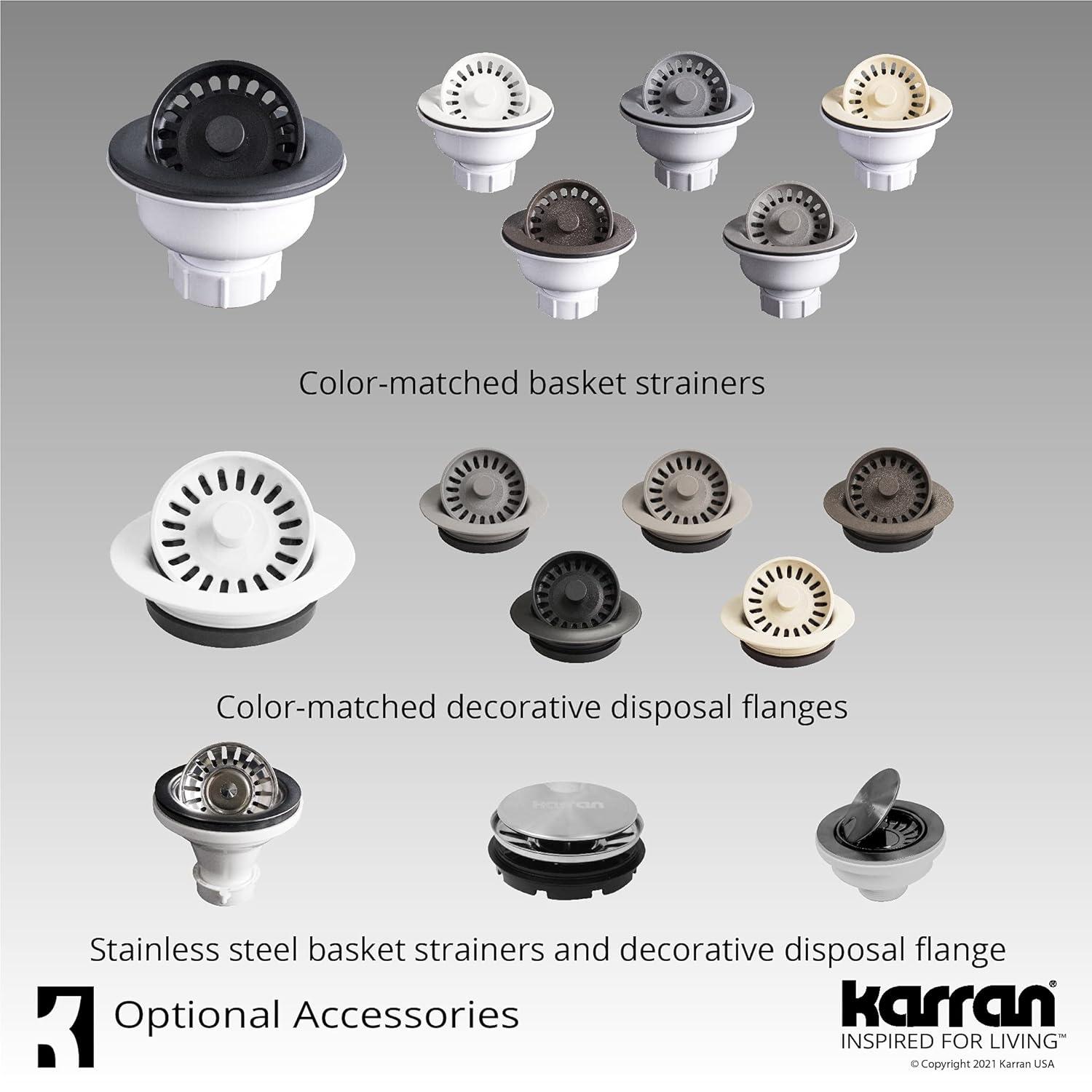Karran Quartz 32-1/4'' X 19-1/4'' Large Single Bowl Undermount Kitchen Sink
