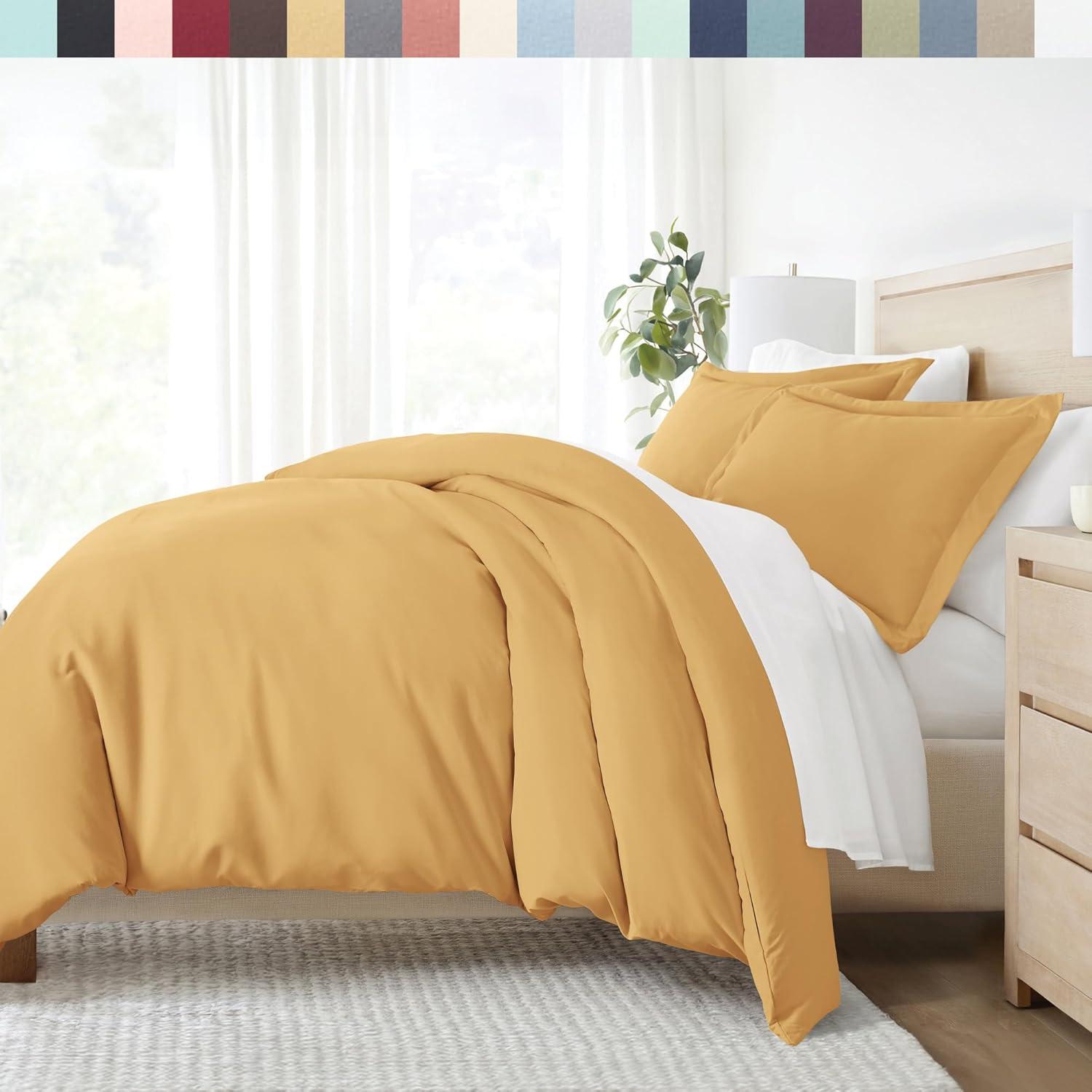 Gold 3 Piece Duvet Cover Set Twin/Twin Extra Long, by Simply Soft