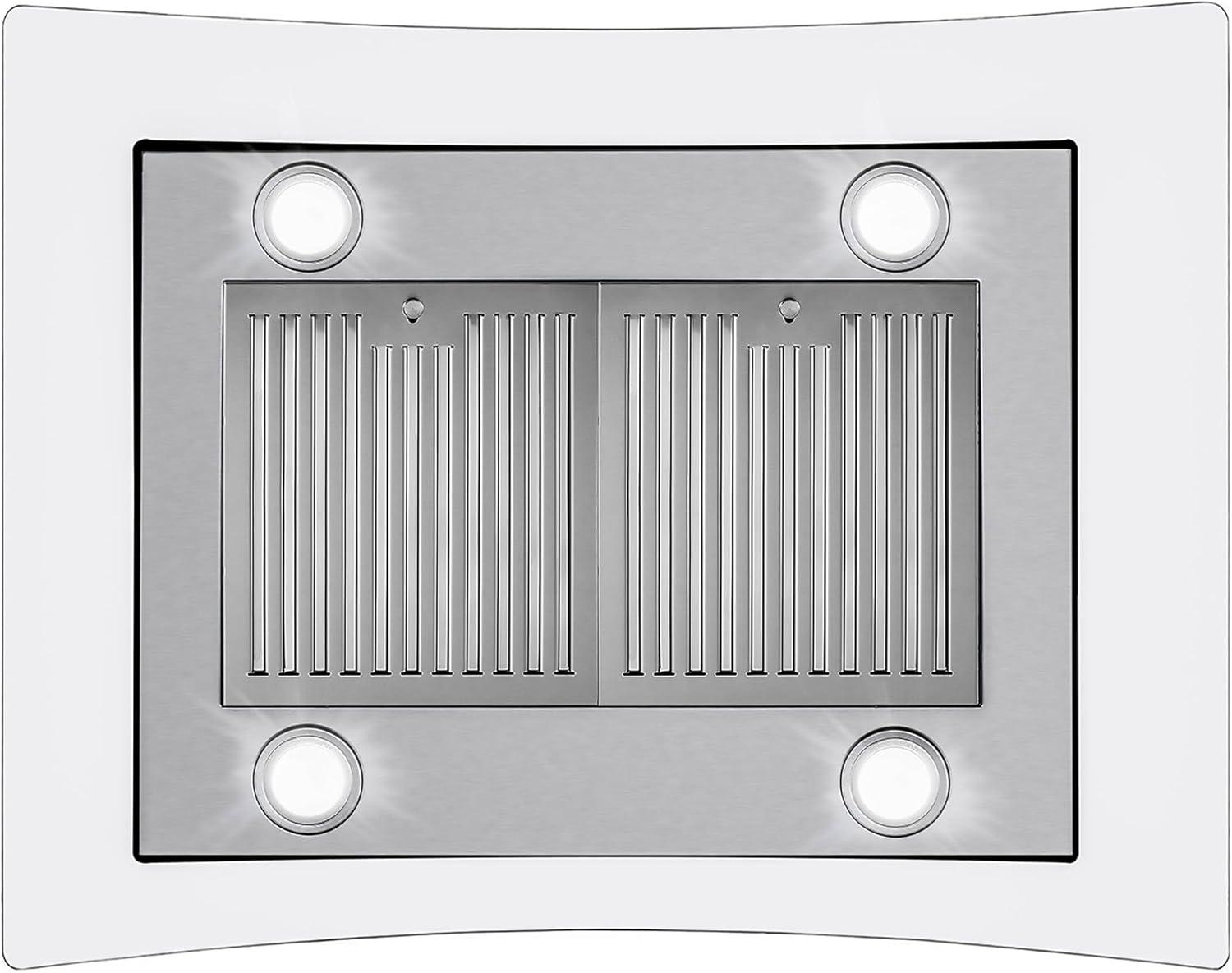 Cosmo 30 in. Ducted Island Range Hood in Stainless Steel with LED Lighting and Permanent Filters