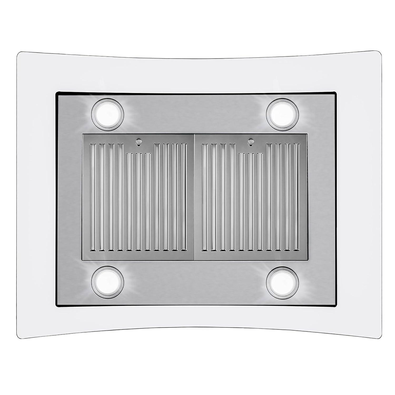 Cosmo 30 in. Ducted Island Range Hood in Stainless Steel with LED Lighting and Permanent Filters