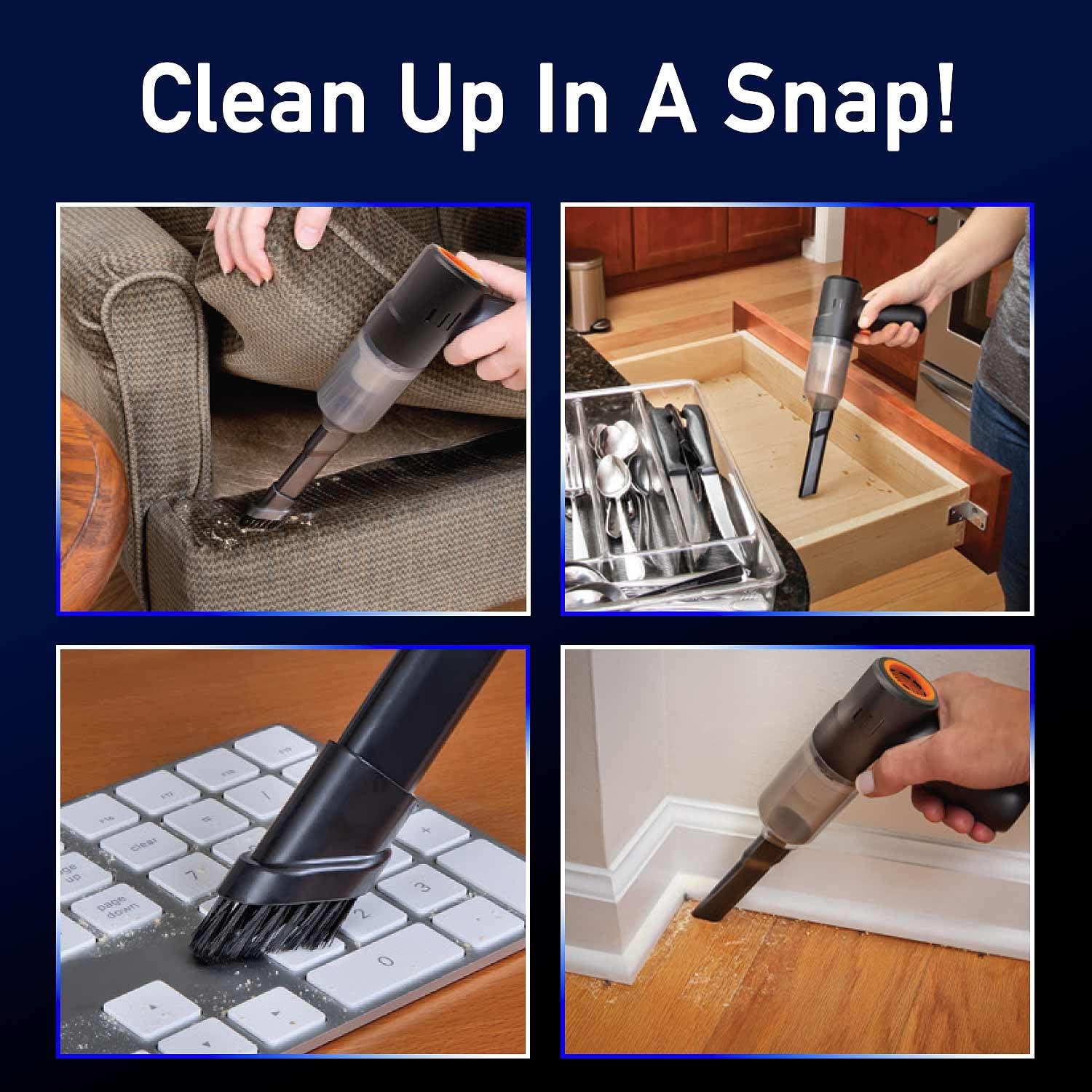 Pocket Vac Rechargeable Handheld Vacuum with Accessories - New - Cordless - Portable - As Seen on TV