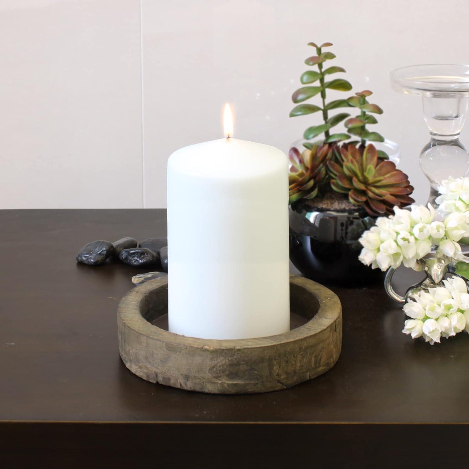 Serenity Palm 10" Flameless White Scented Pillar Candle