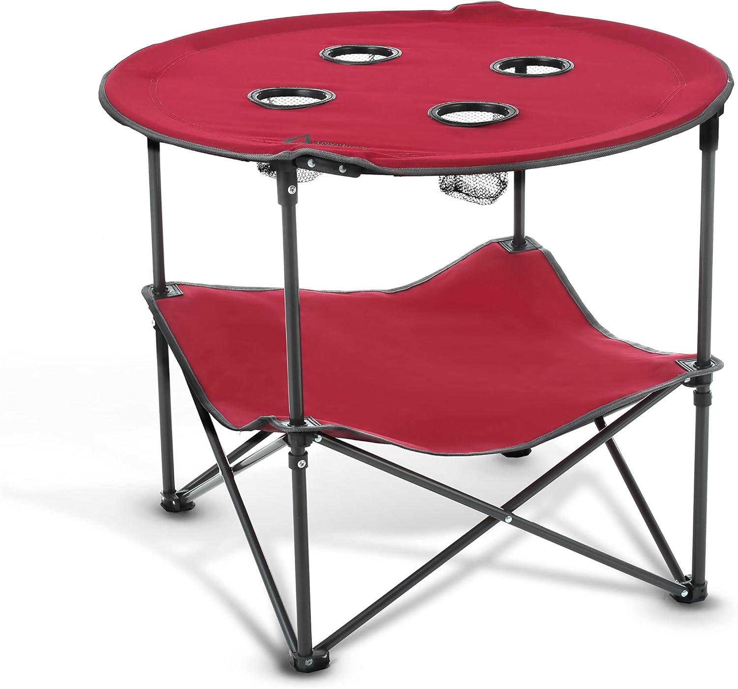 ARROWHEAD Outdoor Round Fabric Outdoor Folding Camping Table