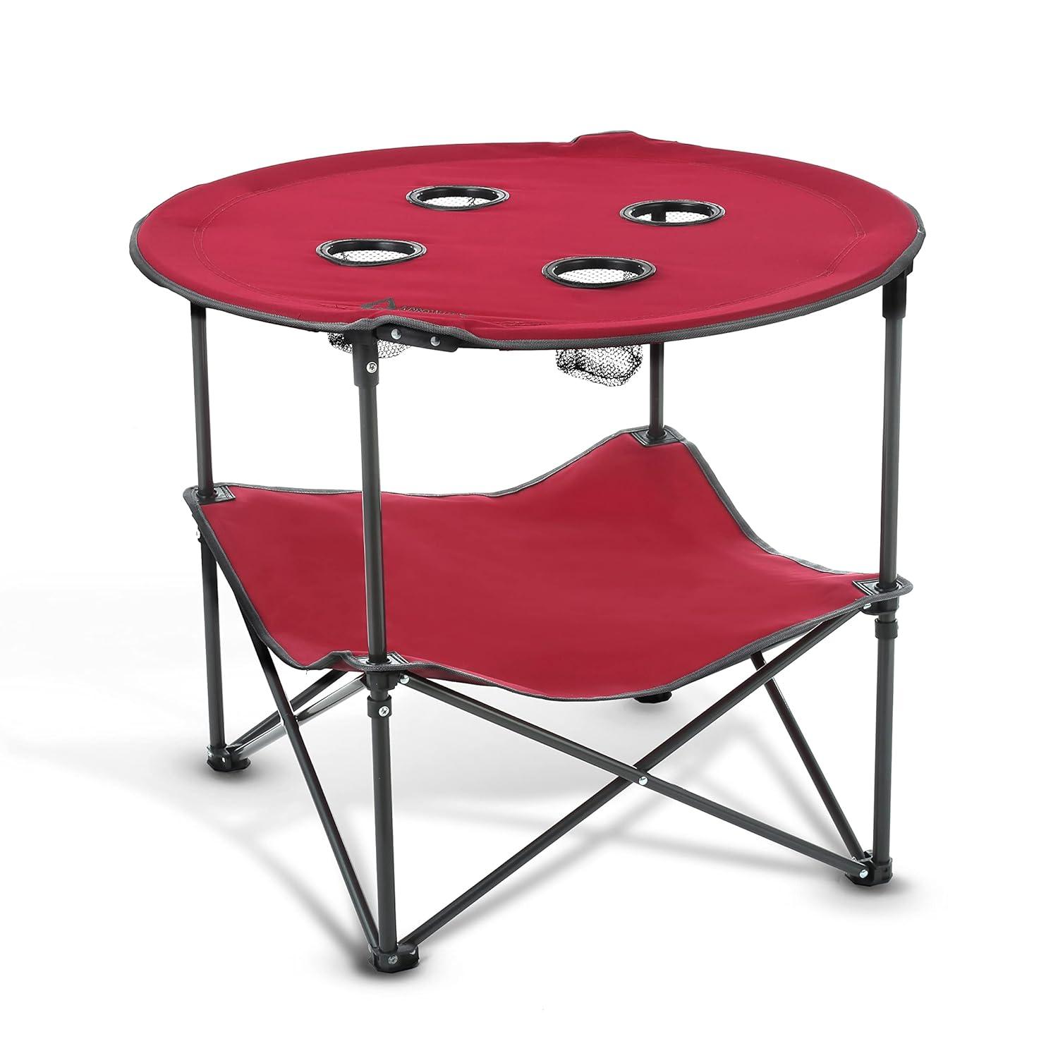 ARROWHEAD Outdoor Round Fabric Outdoor Folding Camping Table
