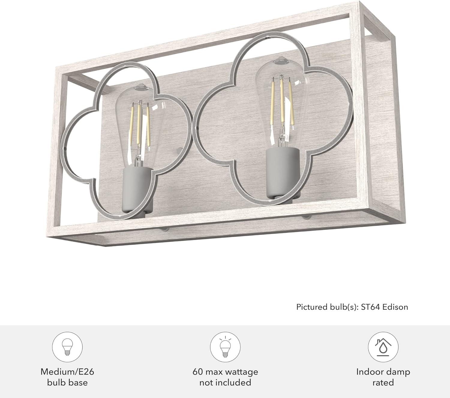Hunter Fan Gablecrest 2 Light Flush Mount Bathroom Vanity Light Fixture