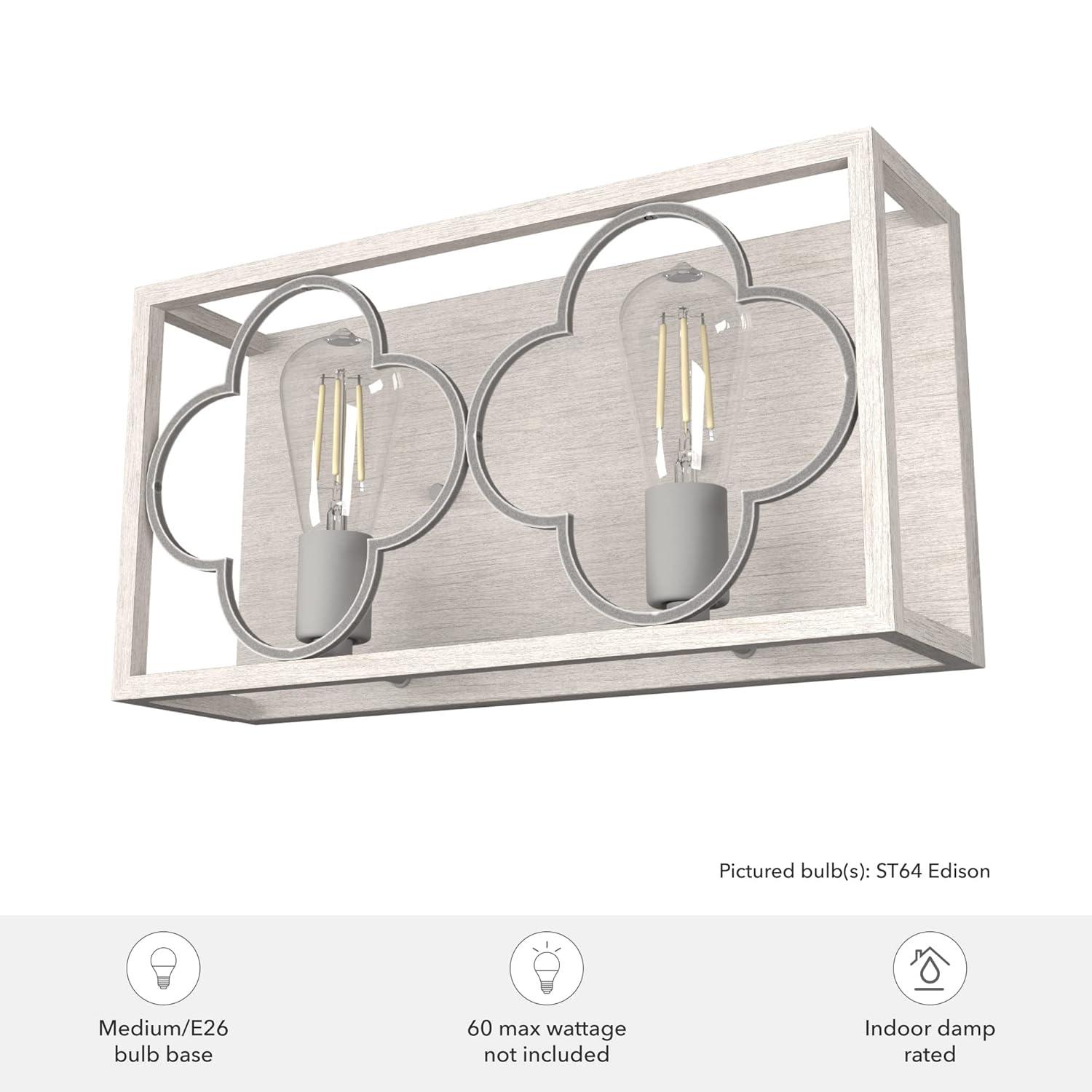 Hunter Fan Gablecrest 2 Light Flush Mount Bathroom Vanity Light Fixture