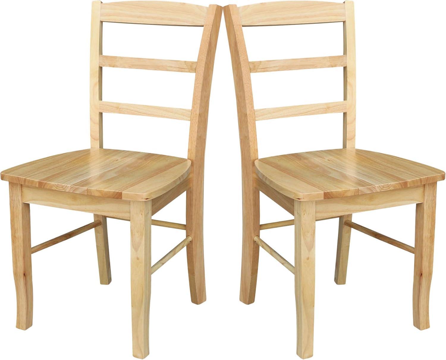 Natural Wood Ladderback High Side Chair Set