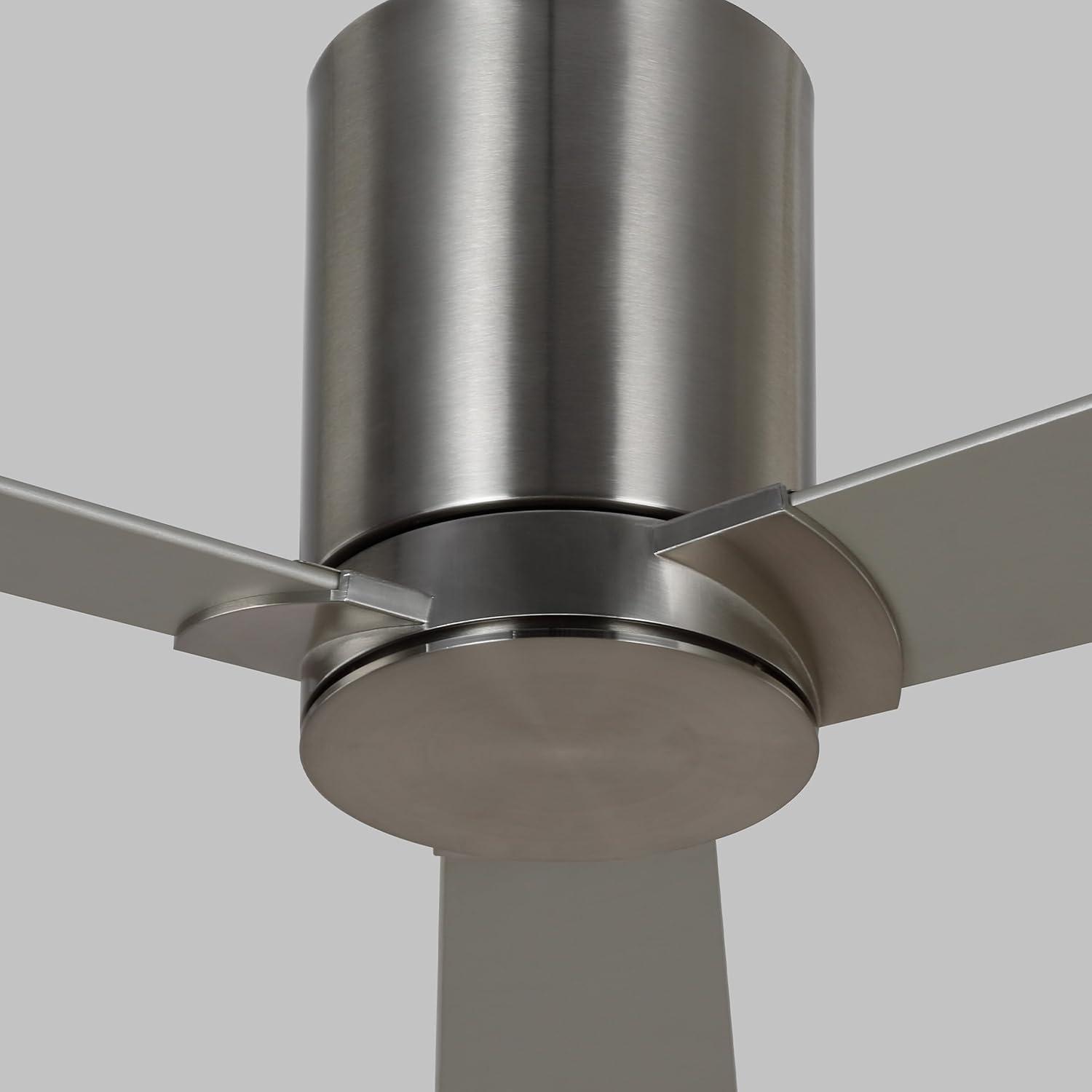 Brushed Steel 52" Ceiling Fan with Reversible Walnut Blades