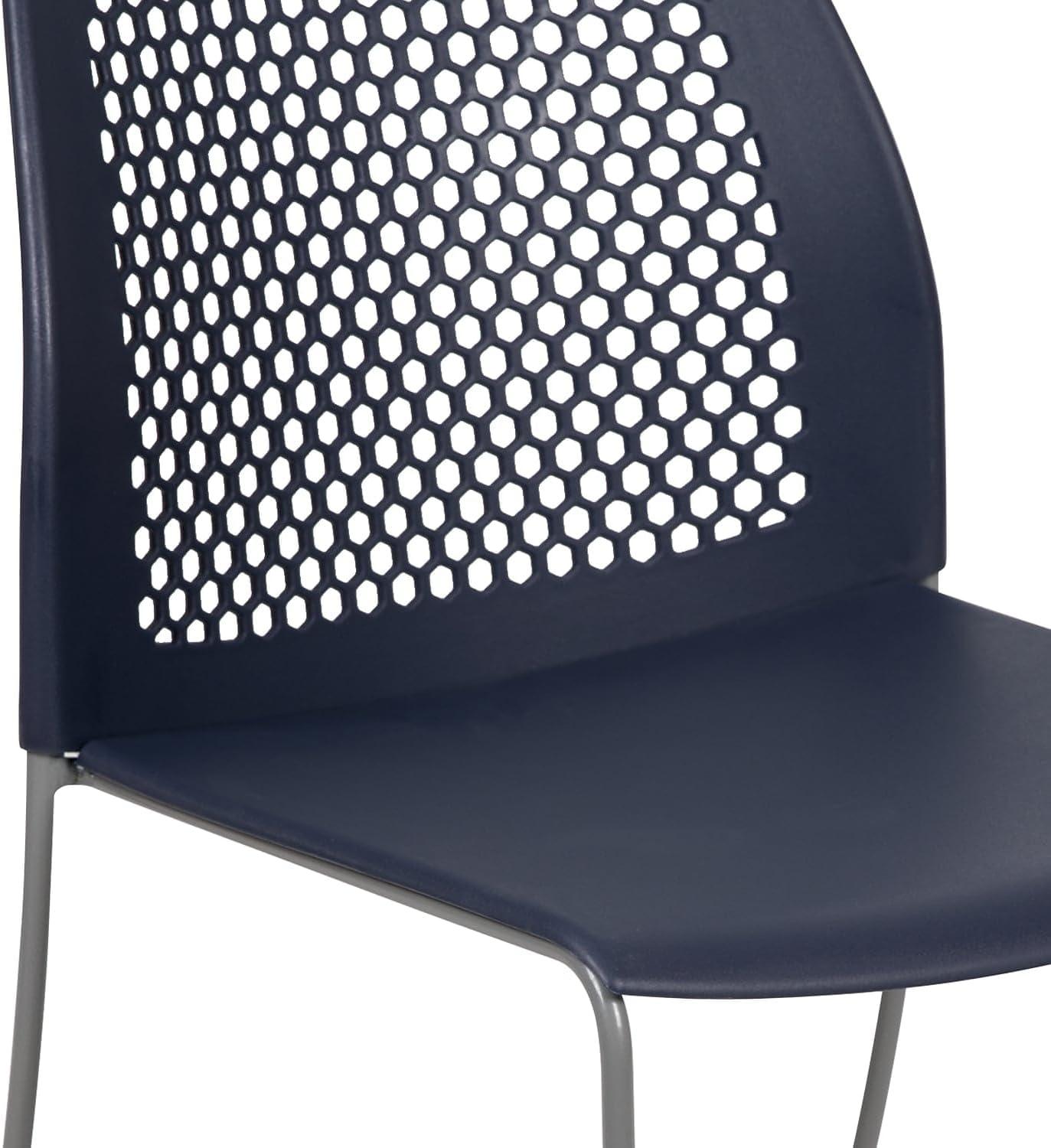 Flash Furniture Antonia 661 lb. Capacity Stack Chair with Air-Vent Back and Powder Coated Sled Base