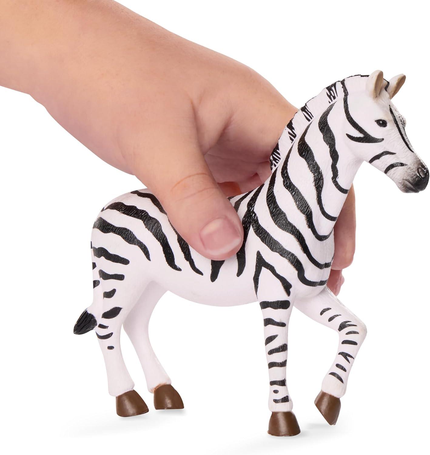 Terra by Battat – 4 Pieces Zebra Family – Realistic Plastic Safari Animals for Kids – Zoo Animal Toys – Educational Figures – Inspires Creative Play – Great Gift for Toddlers & Kids – 3+ Years
