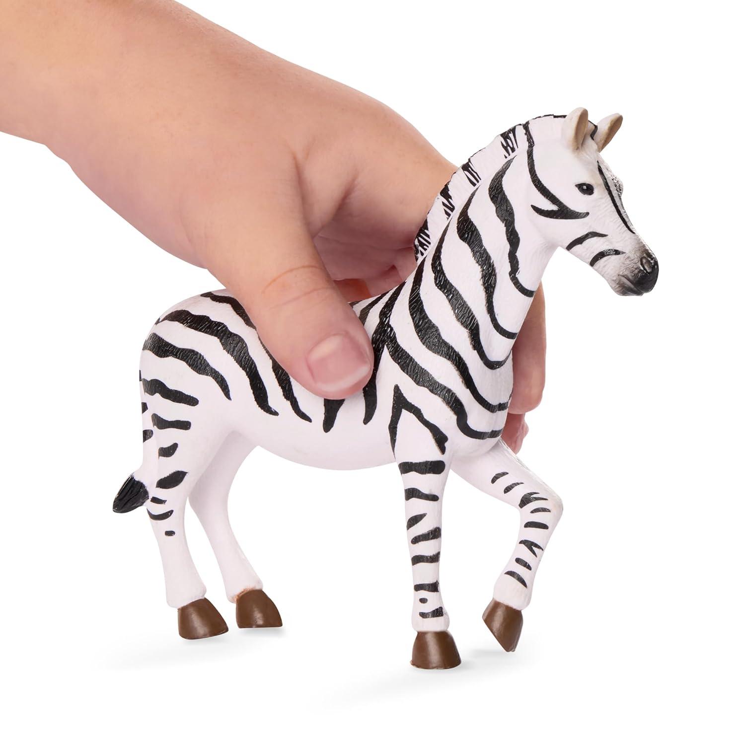 Terra by Battat – 4 Pieces Zebra Family – Realistic Plastic Safari Animals for Kids – Zoo Animal Toys – Educational Figures – Inspires Creative Play – Great Gift for Toddlers & Kids – 3+ Years
