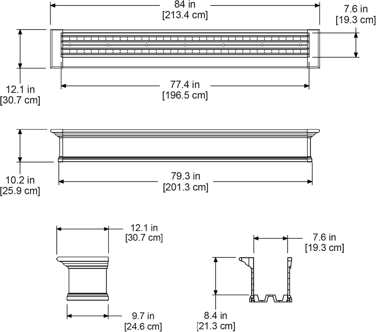 Yorkshire 6-Foot White Vinyl Outdoor Window Box