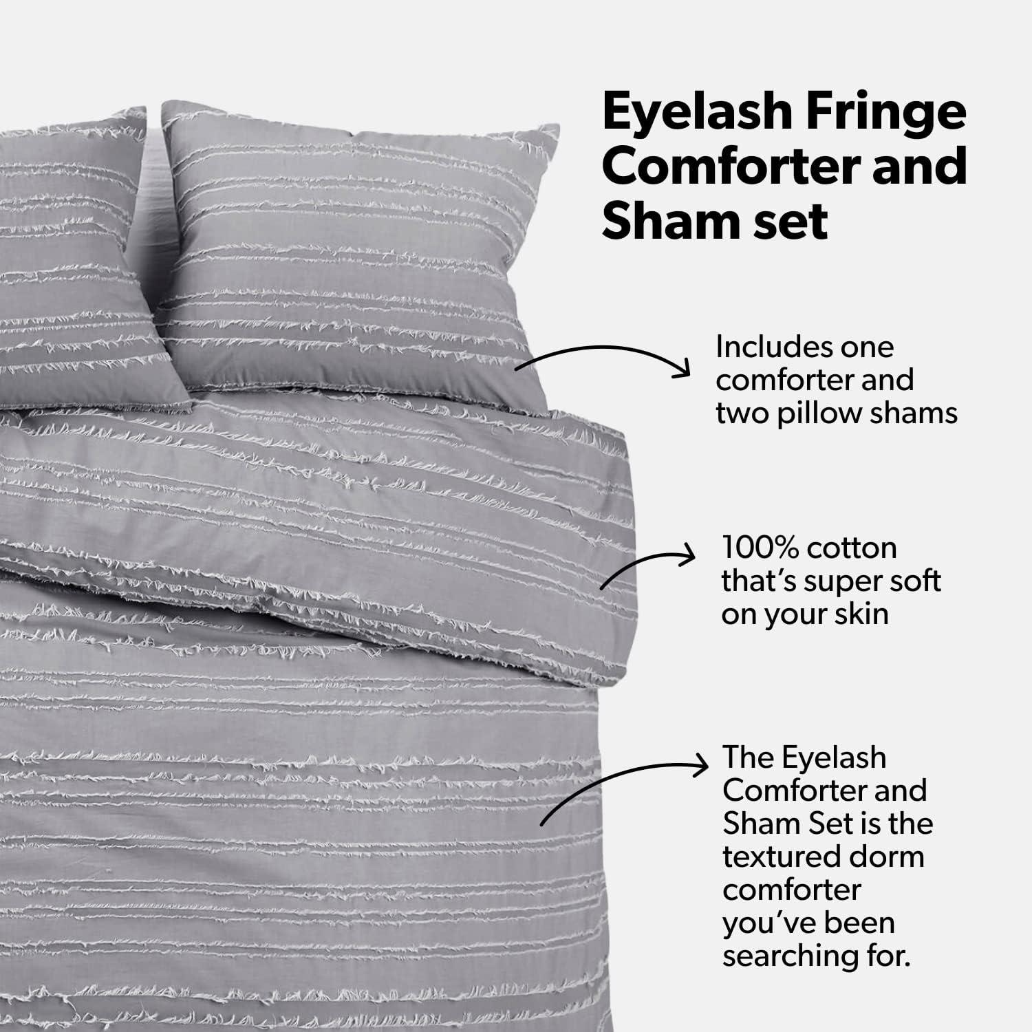 Juliette Eyelash Fringe Comforter and Sham Set