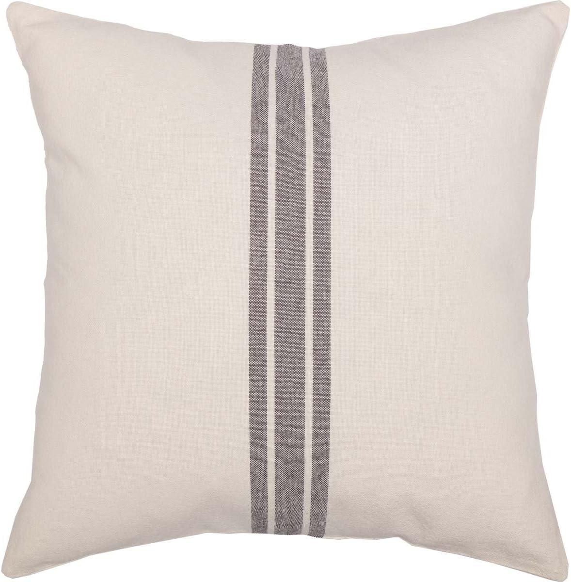 Piper Classics Market Place Gray Grain Sack Stripe Pillow Cover 20" x 20"