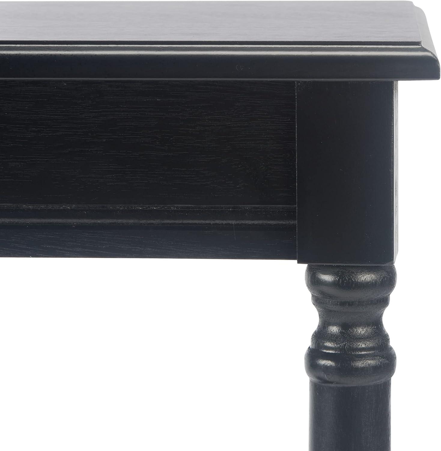 Black Pine and MDF Console Table with Storage