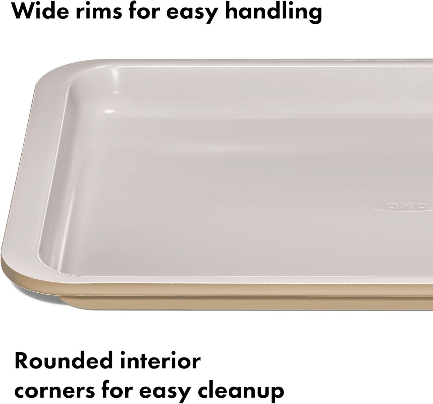 Non-Stick Ceramic Coated Metal Jelly Roll Pan in Biscuit