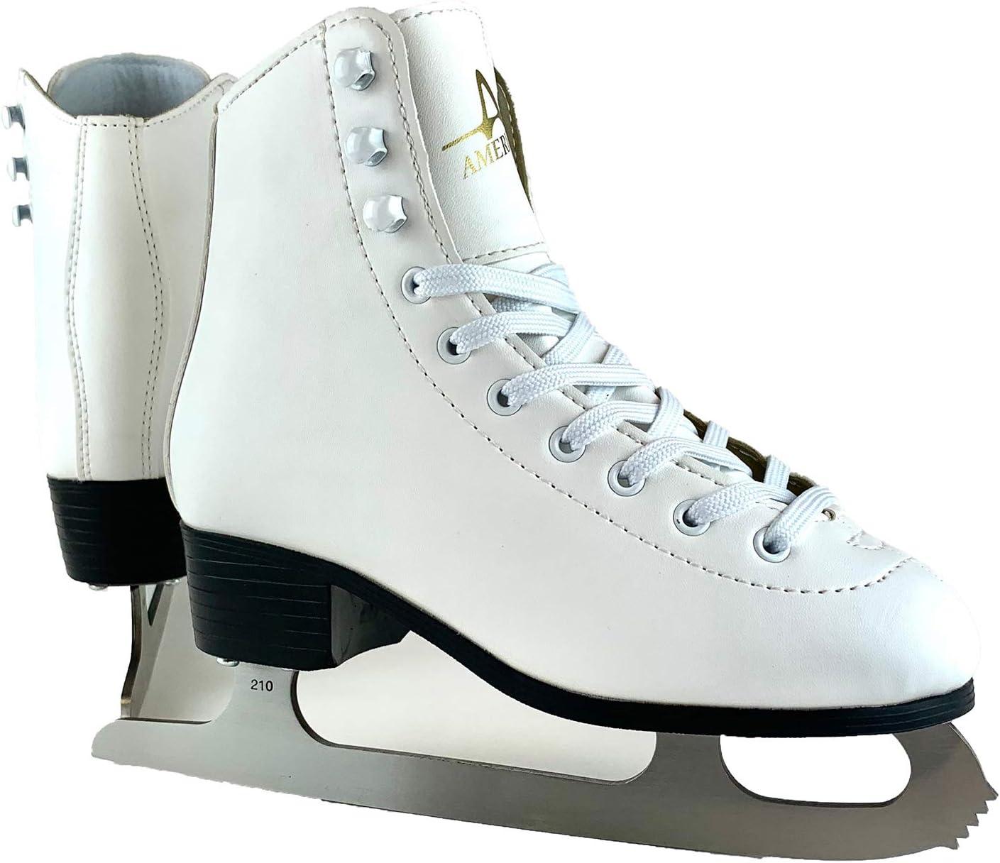 American Tricot Lined Ice Skates - Girl's White (13)