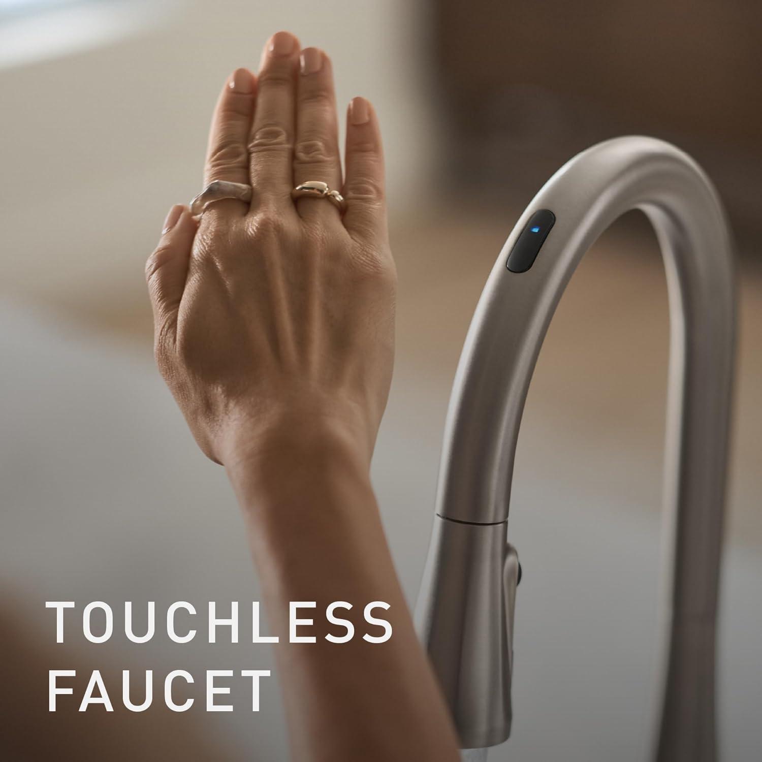 Moen Sleek MotionSense Wave Single Handle Pulldown Kitchen Faucet with Power Clean Technology