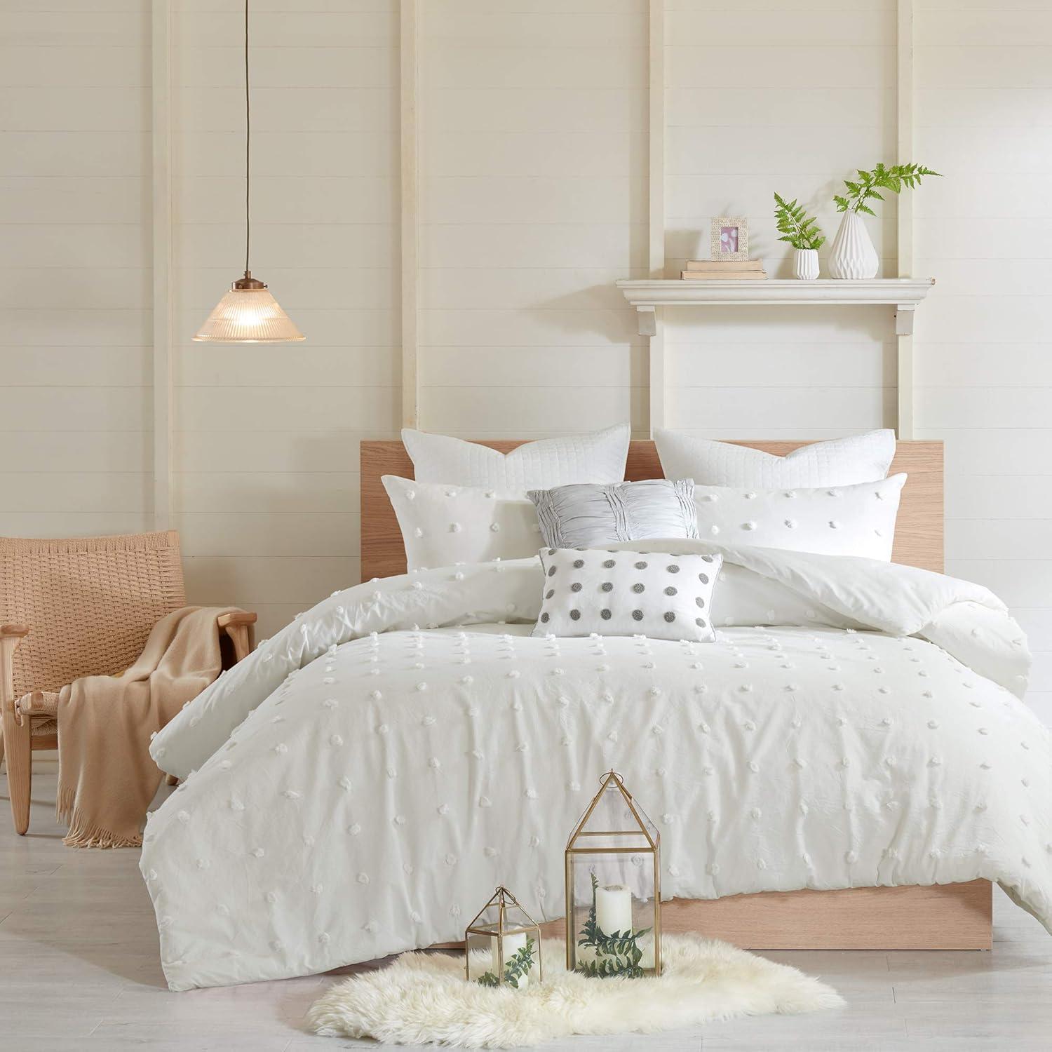 Intelligent Design Brooklyn Cotton Jacquard Comforter Set with Euro Shams and Throw Pillows