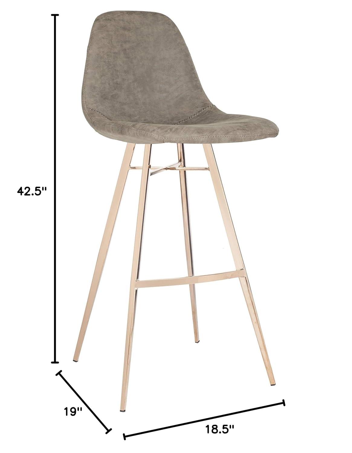 Mathison Bar Stool  - FOX3011 - Taupe/Copper - Safavieh Couture