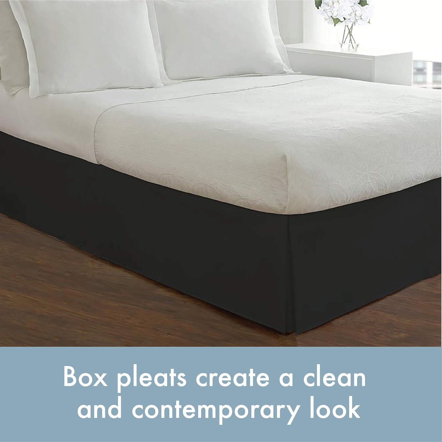 LEVINSOHN TEXTILE Basic Microfiber Tailored Bedskirt with 14-inch Drop Black Full