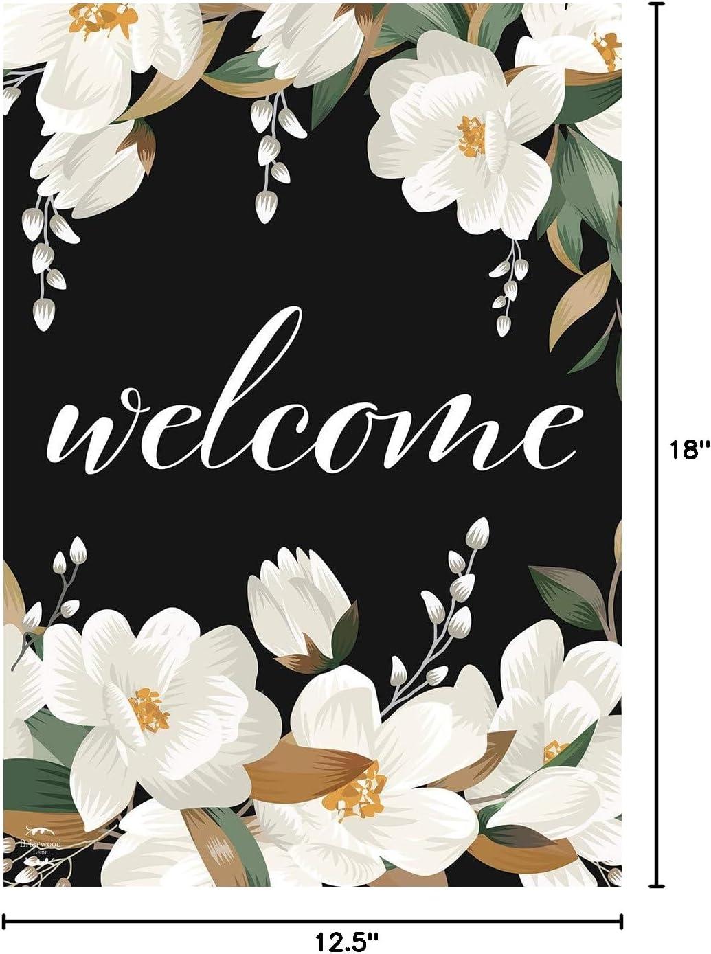 White Magnolias Spring Garden Flag Welcome Flowers 18" x 12.5" Briarwood Lane