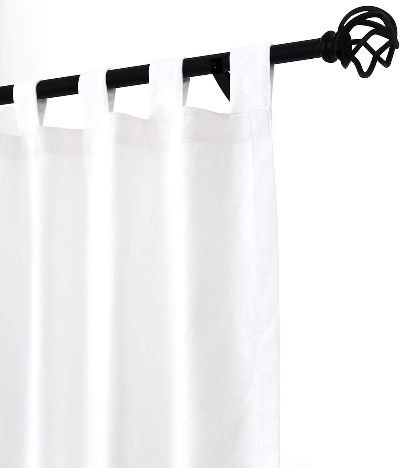 Winmate Insulated Cotton Tab Top Curtain Panel - Pair each 40" x 95" in White