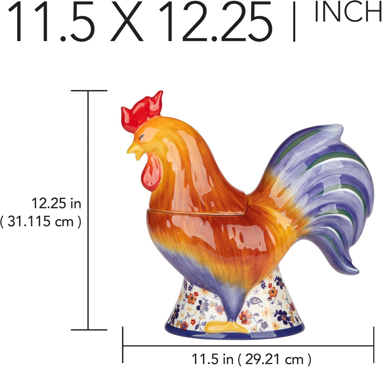 Morning Rooster 3-D Rooster Cookie Jar 12.25in x 5.75in x 11.5in 48 oz