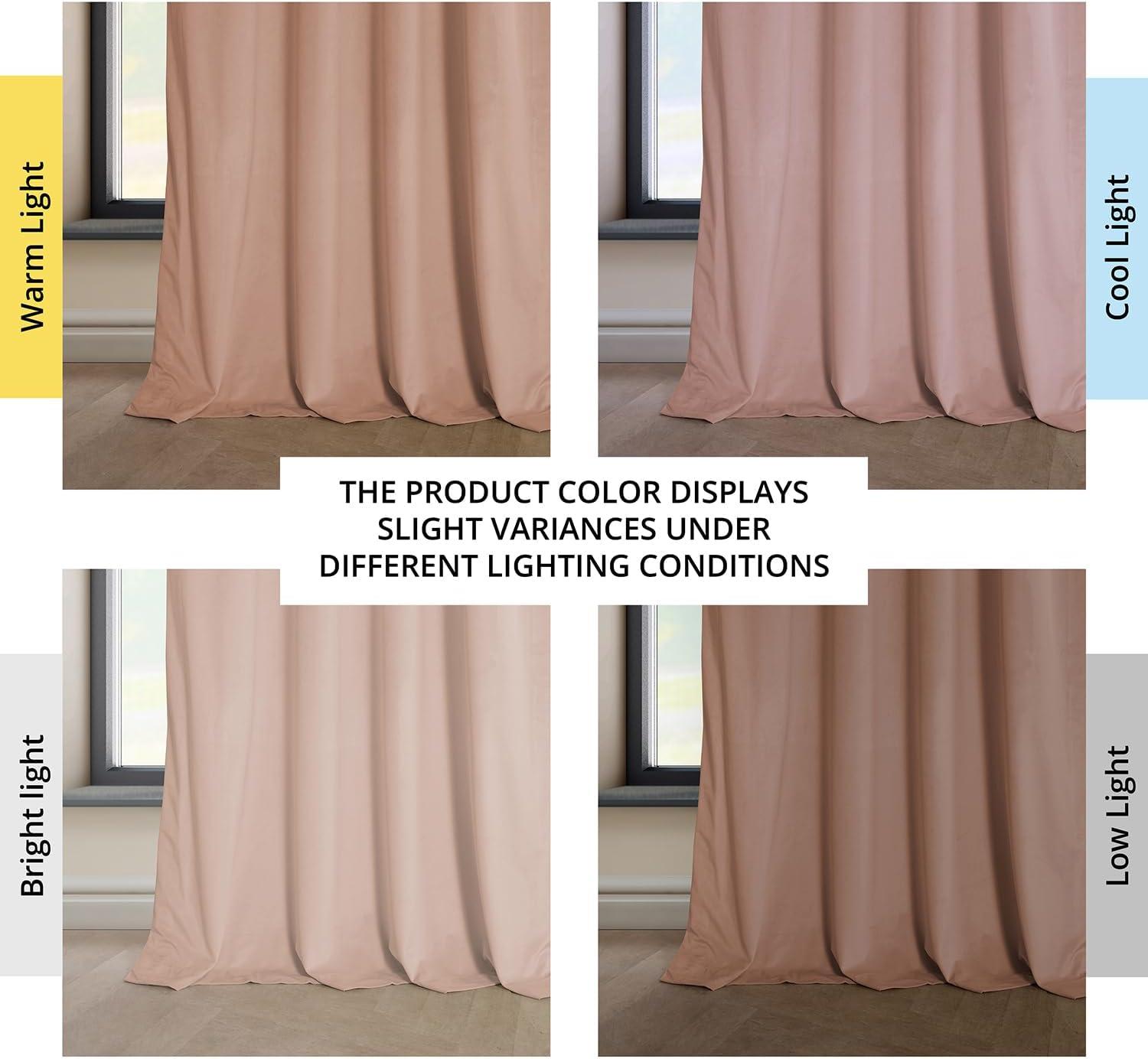 HPD Half Price Drapes Heritage Plush Velvet Curtains 108 Inches Long Room Darkening Curtains for Bedroom & Living Room 50W x 108L, (1 Panel), Peach Blossom