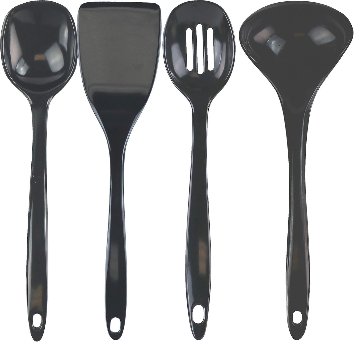 Calypso Basics by Reston Lloyd, 4pc Melamine Utensil Set, Charcoal