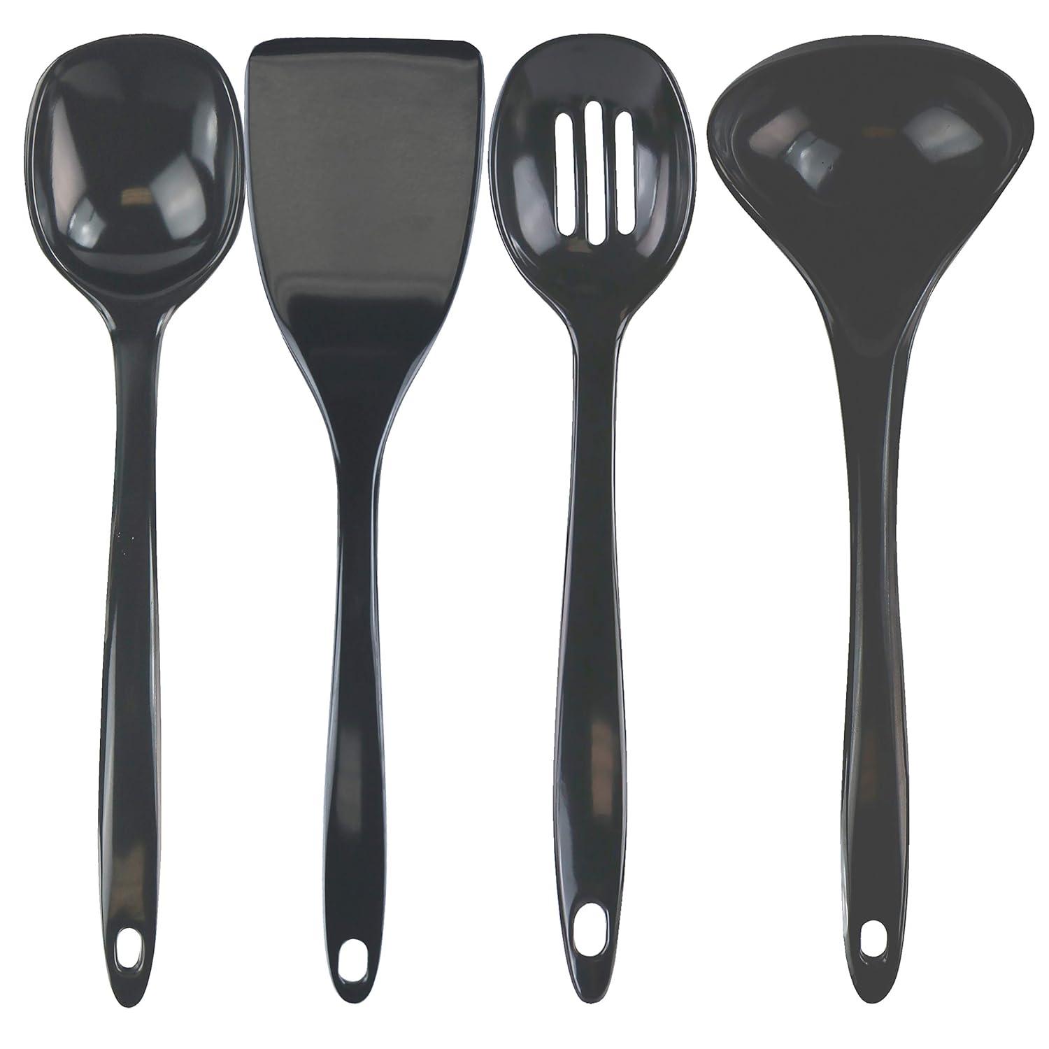 Calypso Basics by Reston Lloyd, 4pc Melamine Utensil Set, Charcoal