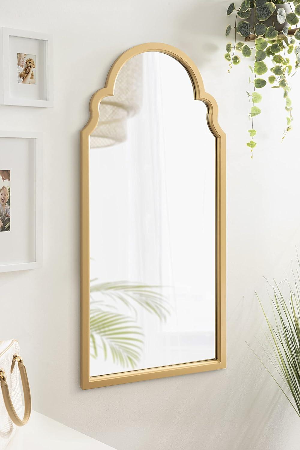 Kate and Laurel Hogan Arch MDF Full Length Mirror, 24x48, Gold