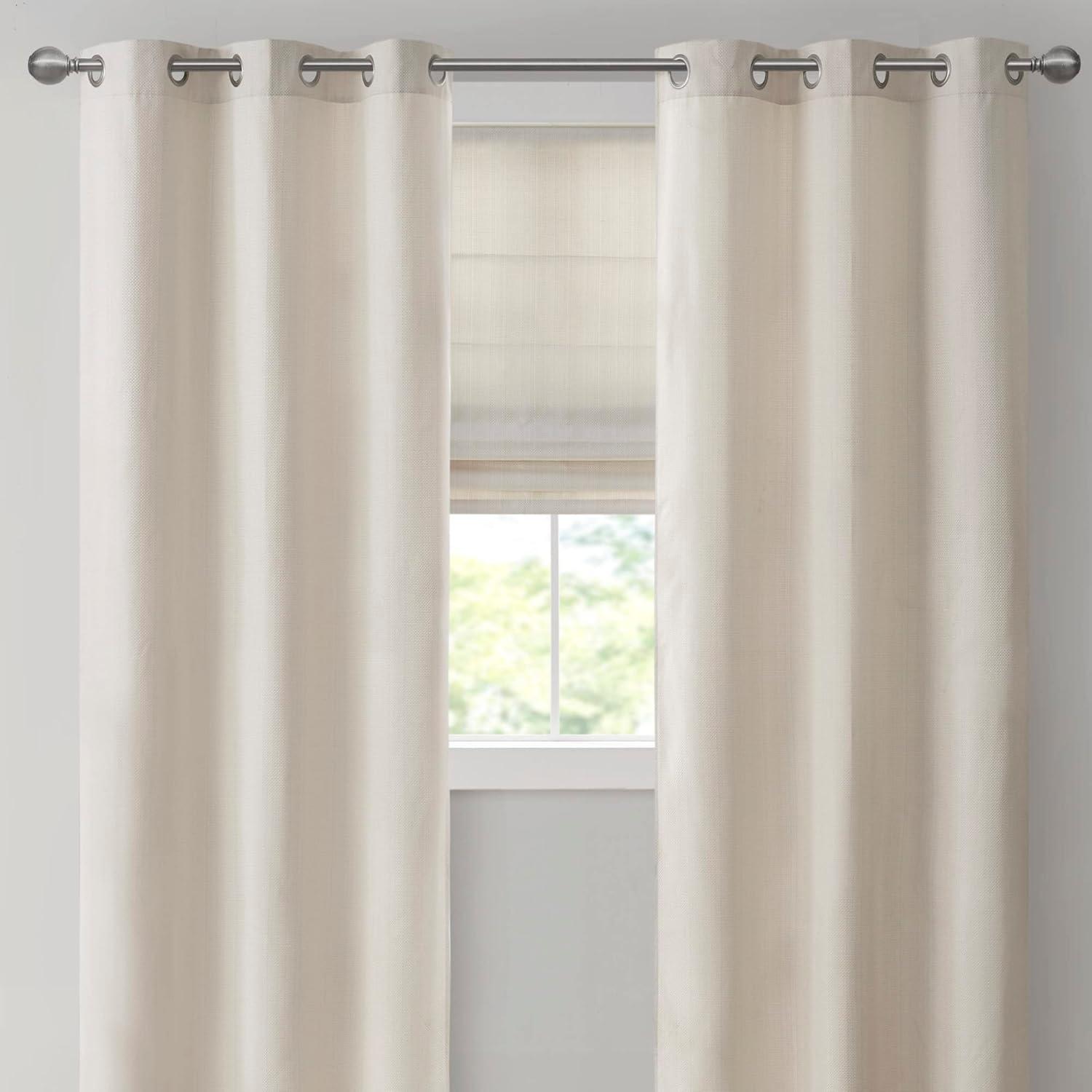 Galen Basketweave Room Darkening Curtain Panel Pair