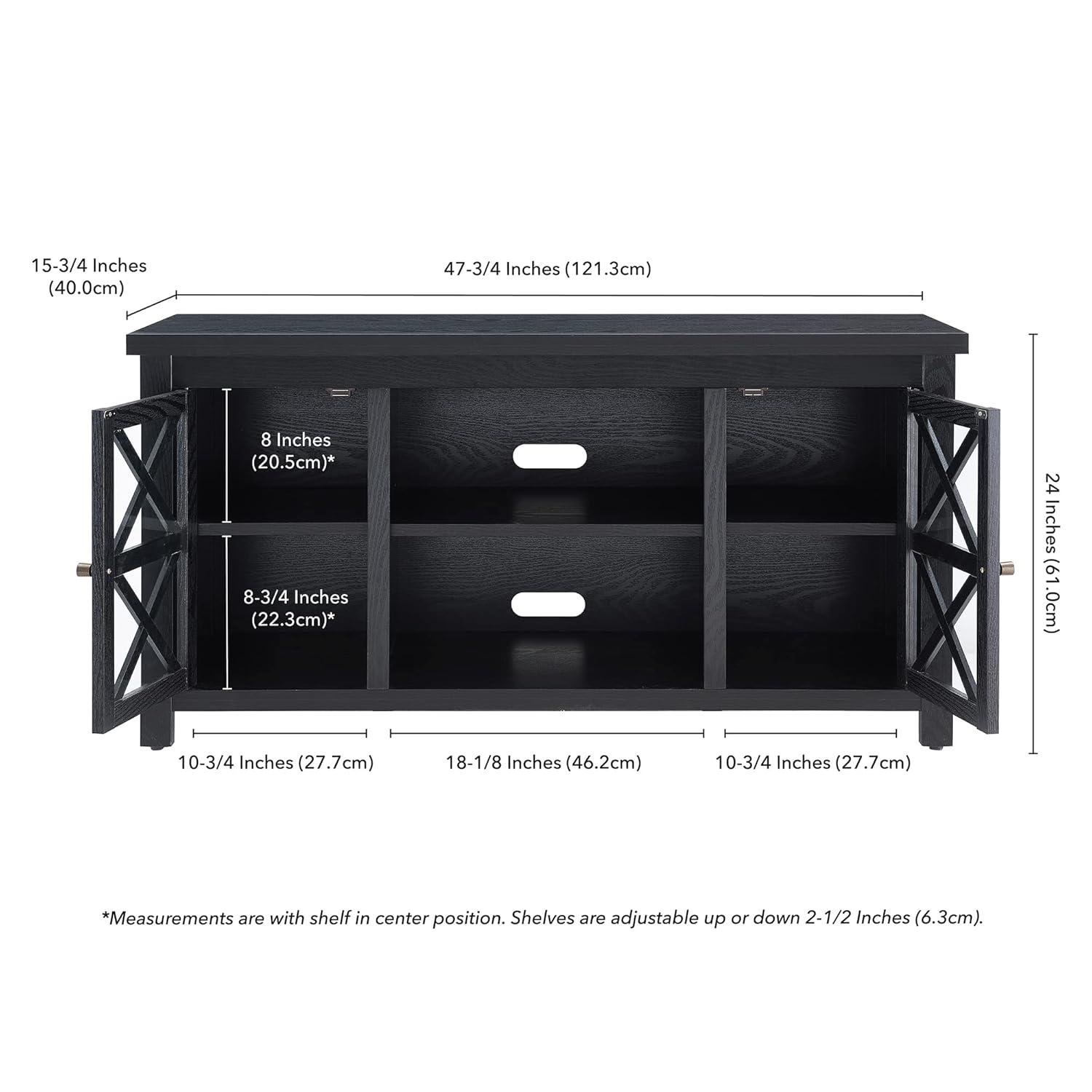 Evelyn&Zoe Colton Rectangular TV Stand for TV's up to 55", Black