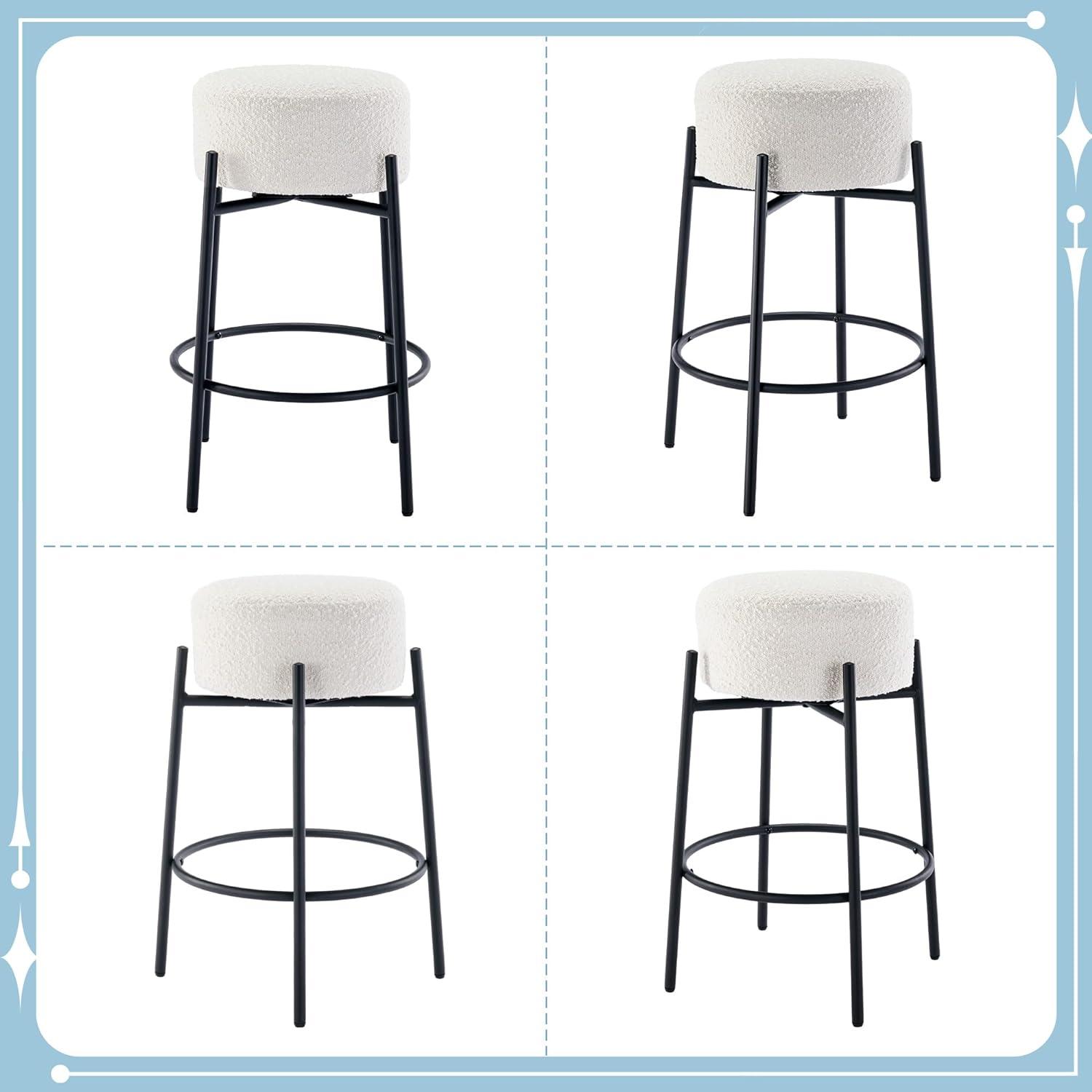 Swivel 26.7'' Boucle Counter Stool